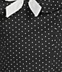 B. Darlin Polka Dot Off-The-Shoulder Bow Front Drop Waist Mini Dress, Color:Black/Off White - Image 3