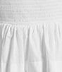 B. Darlin Puff Short Sleeve Square Neck Smocked Skater Skirt Dress, Color:White - Image 3