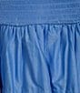 Color:Cornflower - Image 3 - Puff Short Sleeve Square Neck Smocked Skater Skirt Dress