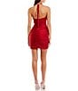 Color:Tomato - Image 2 - Ruched 3D Rosette Bodycon Dress