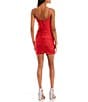 Color:Red - Image 2 - Ruched Knot Front Bodycon Mini Dress