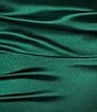 B. Darlin Satin Cowl Neck Shirred Lace-Up Back Long Dress, Color:Hunter - Image 4
