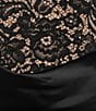 B. Darlin Satin Lace Patterned Strapless Corseted Drape Neck Dress - Image 4