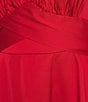 Color:Red - Image 4 - Satin Long Sleeve Tie Waist Mini Dress