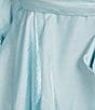 Color:Light Blue - Image 4 - Satin Long Sleeve Waist Tie Tiered Fit-And-Flare Dress