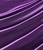 B. Darlin Satin Strapless Corseted Drape Front Lace Up Back Side Sash Dress, Color:Purple - Image 4
