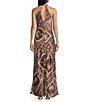 B. Darlin Scarf Palm Printed Halter Maxi Dress - Image 2