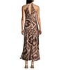 B. Darlin Scarf Palm Printed Halter Maxi Dress - Image 2