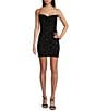Color:Black - Image 1 - Sequin Cowl Neck Bungee Strappy Back Mini Dress