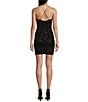 Color:Black - Image 2 - Sequin Cowl Neck Bungee Strappy Back Mini Dress
