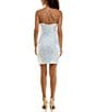 Color:White/Iridescent - Image 2 - Sequin Cowl Neck Cross Back Bungee Strap Bodycon Dress