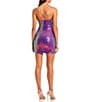 Color:Lavender/Iridescent - Image 2 - Sequin Cowl Neck Dress