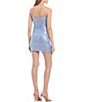 Color:Periwinkle/Crystal - Image 2 - Shiny Sequin-Embellished Ruched-Side Sheath Dress