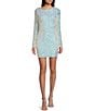 Color:Off White/Iridescent - Image 1 - Sequin Long Sleeve Bodycon Dress