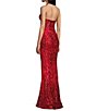 B. Darlin Sequin Pattern Halter V-Neck Contrast Inset Dress - Image 4