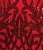 B. Darlin Sequin Pattern Halter V-Neck Contrast Inset Dress - Image 5
