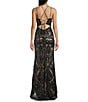 B. Darlin Sequin Pattern V-Neck Double Spaghetti Strap Lace Up Back Dress - Image 2