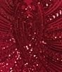 B. Darlin Sequin Sheer/Nude Pattern V-Neck Spaghetti Strap Lace Up Back Dress - Image 4