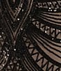 B. Darlin Sequin Sheer/Nude Pattern V-Neck Spaghetti Strap Lace Up Back Dress, Color:Black/Nude - Image 4