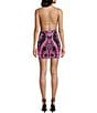 B. Darlin Sequin Patterned Bungee Strap Fitted Dress, Color:Black/Fuchsia - Image 2