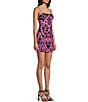 B. Darlin Sequin Patterned Bungee Strap Fitted Dress, Color:Black/Fuchsia - Image 3