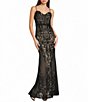 B. Darlin Sequin Patterned Mesh Sweetheart Neck Godet Inset Dress - Image 1