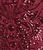 B. Darlin Sequin Patterned Off-The-Shoulder Sweetheart Neck Side Slit Dress, Color:Wine - Image 4