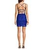 B. Darlin Sequin Patterned Scoop Neck Bodycon Dress, Color:Royal - Image 2