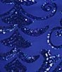 B. Darlin Sequin Patterned Scoop Neck Bodycon Dress, Color:Royal - Image 4