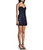 B. Darlin Sequin Patterned Tie-Back A-Line Mini Dress, Color:Navy - Image 3
