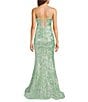 B. Darlin Sequin Patterned V-Neck Lace Up Back Dress - Image 2
