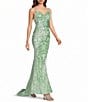 B. Darlin Sequin Patterned V-Neck Lace Up Back Dress - Image 4