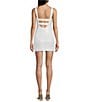 B. Darlin Sequin Pearl Sleeveless Square Neck Fitted Dress, Color:Off White - Image 2