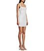 B. Darlin Sequin Pearl Sleeveless Square Neck Fitted Dress, Color:Off White - Image 3
