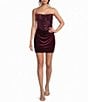 B. Darlin Sequin Strapless Corseted Bustier Velvet Draped Dress - Image 1