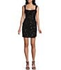 B. Darlin Sequin Front Slit Bodycon Dress, Color:Black - Image 1