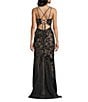 B. Darlin Sequined Lace V-Neck Lace Up Back Dress - Image 2