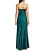B. Darlin Sequined Satin Strapless Corseted Drape Front Godet Dress - Image 2