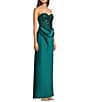 B. Darlin Sequined Satin Strapless Corseted Drape Front Godet Dress - Image 3