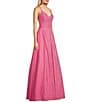 Color:Light Pink - Image 3 - Sherri Shine V-Neck Spaghetti Strap Long Dress