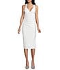 B. Darlin Shiny Knit V-Neck Midi Dress - Image 1