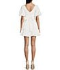 Color:White - Image 2 - Short Puffy Sleeve Sweetheart Neckline Dress