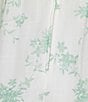 Color:Off White/Sage - Image 3 - Short Sleeve V-Neck Ruffle Trim Floral Printed Dress