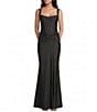 B. Darlin Sleeveless Bustier-Bodice Side-Slit Dress - Image 1