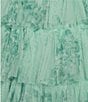 B. Darlin Sleeveless Floral Printed Mesh V-Neck Ruffle Ballgown, Color:Sage/Olive - Image 4