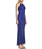 Color:Royal - Image 3 - Sleeveless Halter Scoop Neck AB Stones Long Dress