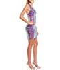 Color:Purple/Pink/Iridescent - Image 3 - Pattern Sequin Halter Neck Bodycon Dress