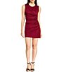 B. Darlin Sleeveless Round Neck Side Shirring Fitted Glitter Dress - Image 1