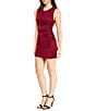 B. Darlin Sleeveless Round Neck Side Shirring Fitted Glitter Dress - Image 3