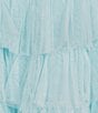 Color:Light Blue - Image 4 - Sleeveless Scoop Neckline Pleated Ruffled Trim Dress